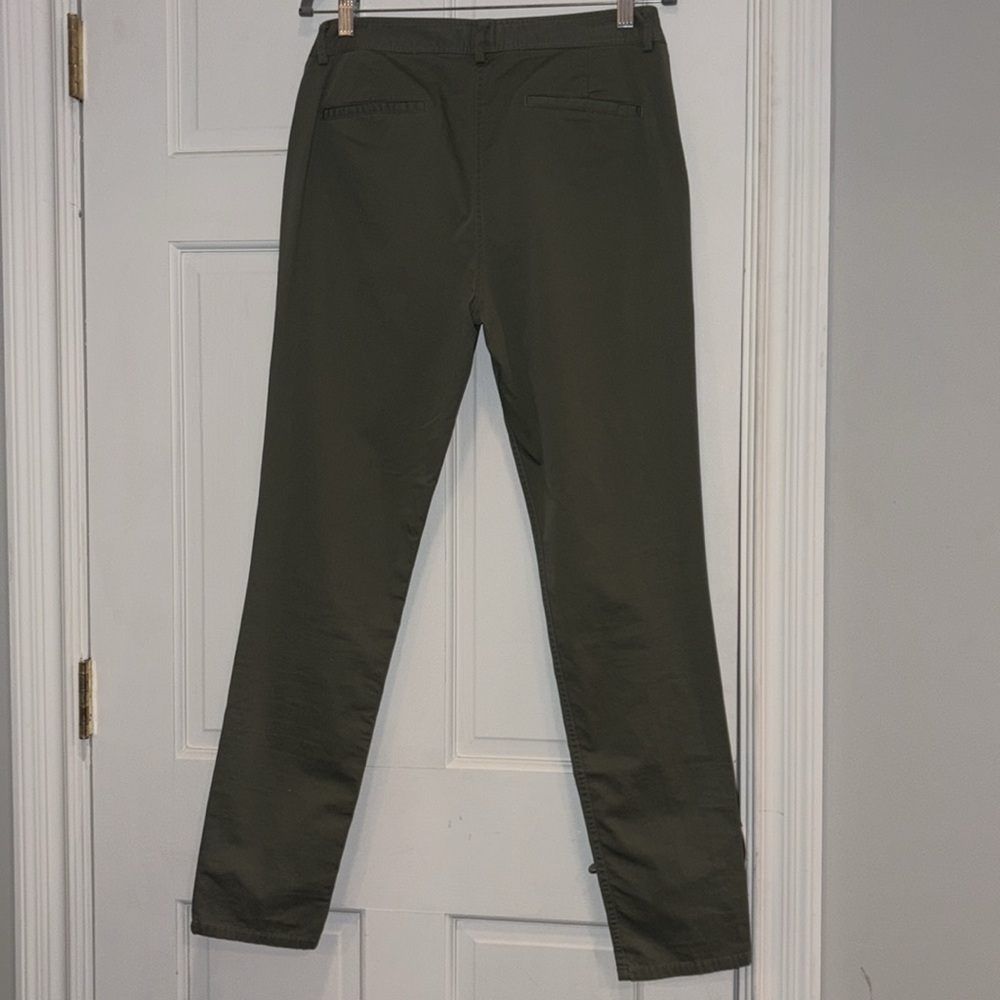 Theory Boyfriend Casual Twill Pant Size 6 Faded Army Green - Picture 6 of 15